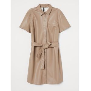 COPY - NWT Faux Leather Dress	 | SZ: M | Beige | H&M